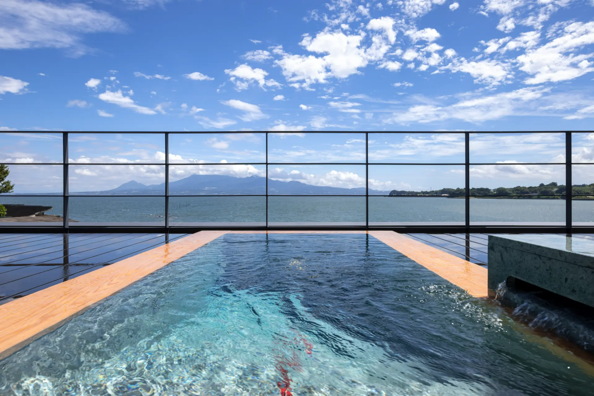 Deep natural spring water overlooking the Ariake Sea