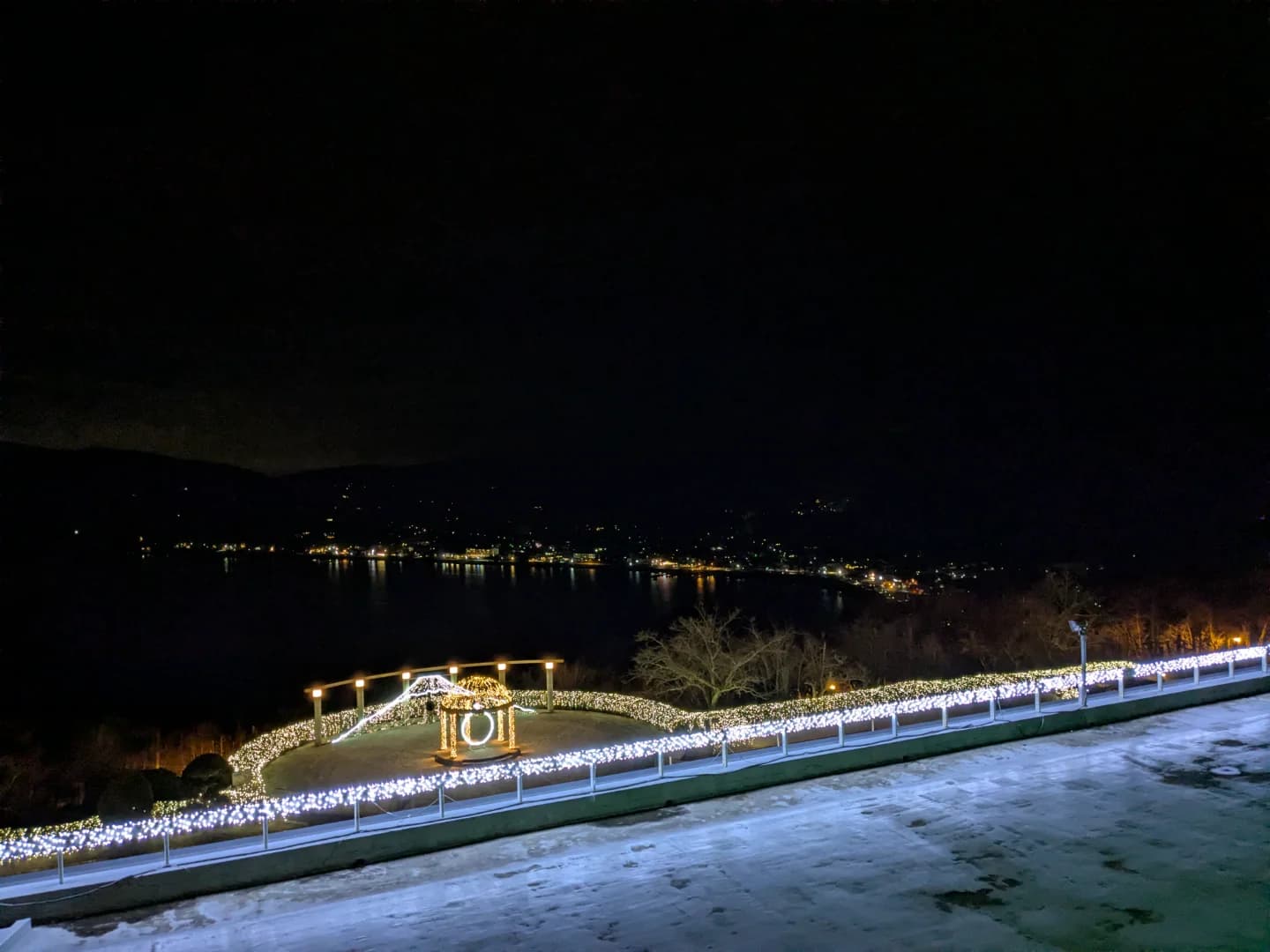 Night view from the guest room. The illuminations are beautiful at night.