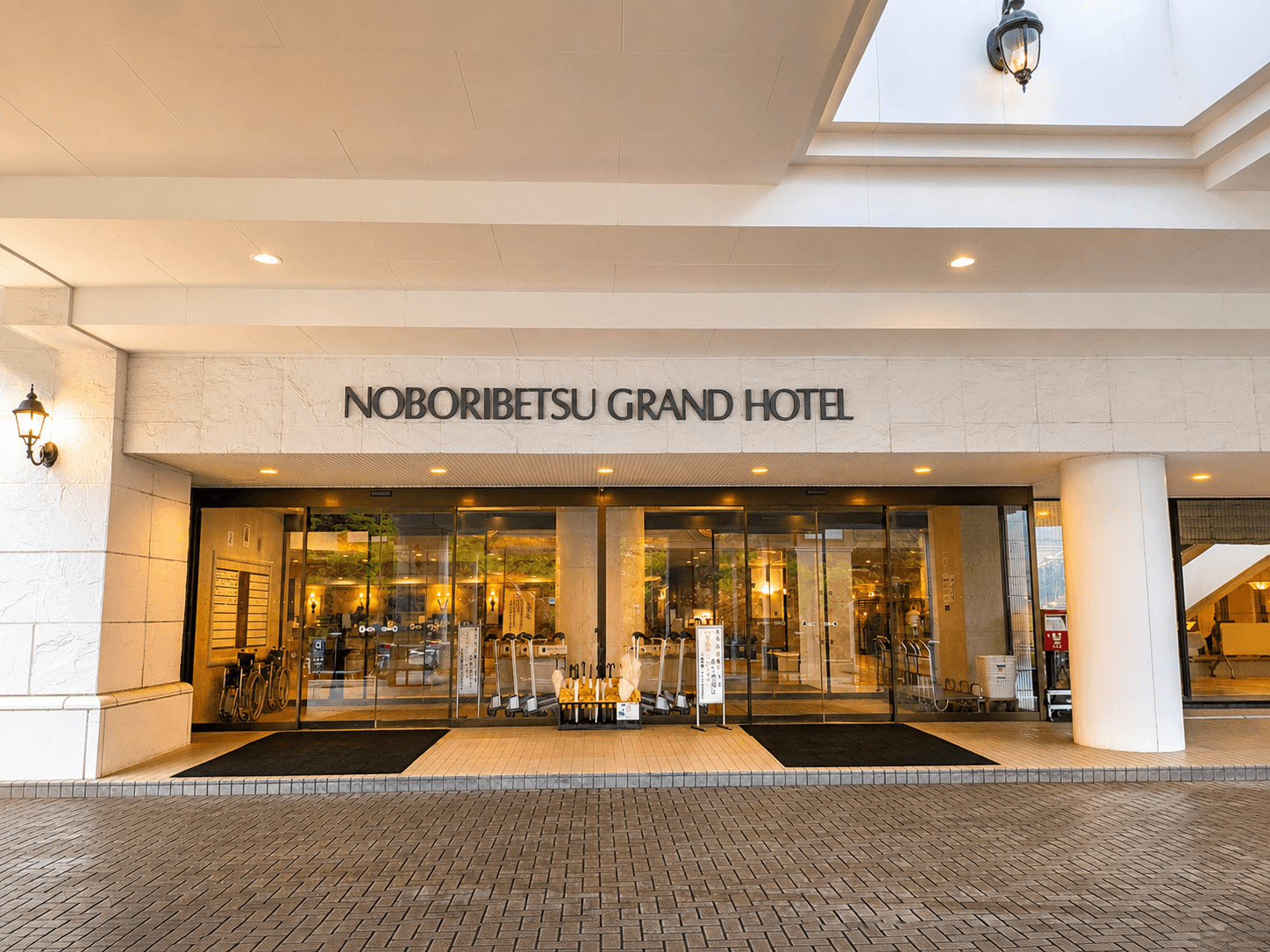 The atmospheric hotel entrance