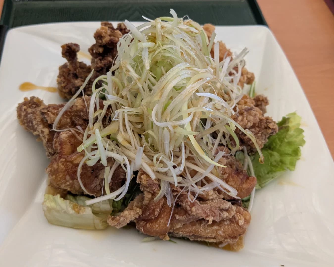 Yurinchi (fried chicken with scallion sauce) at the on-site restaurant