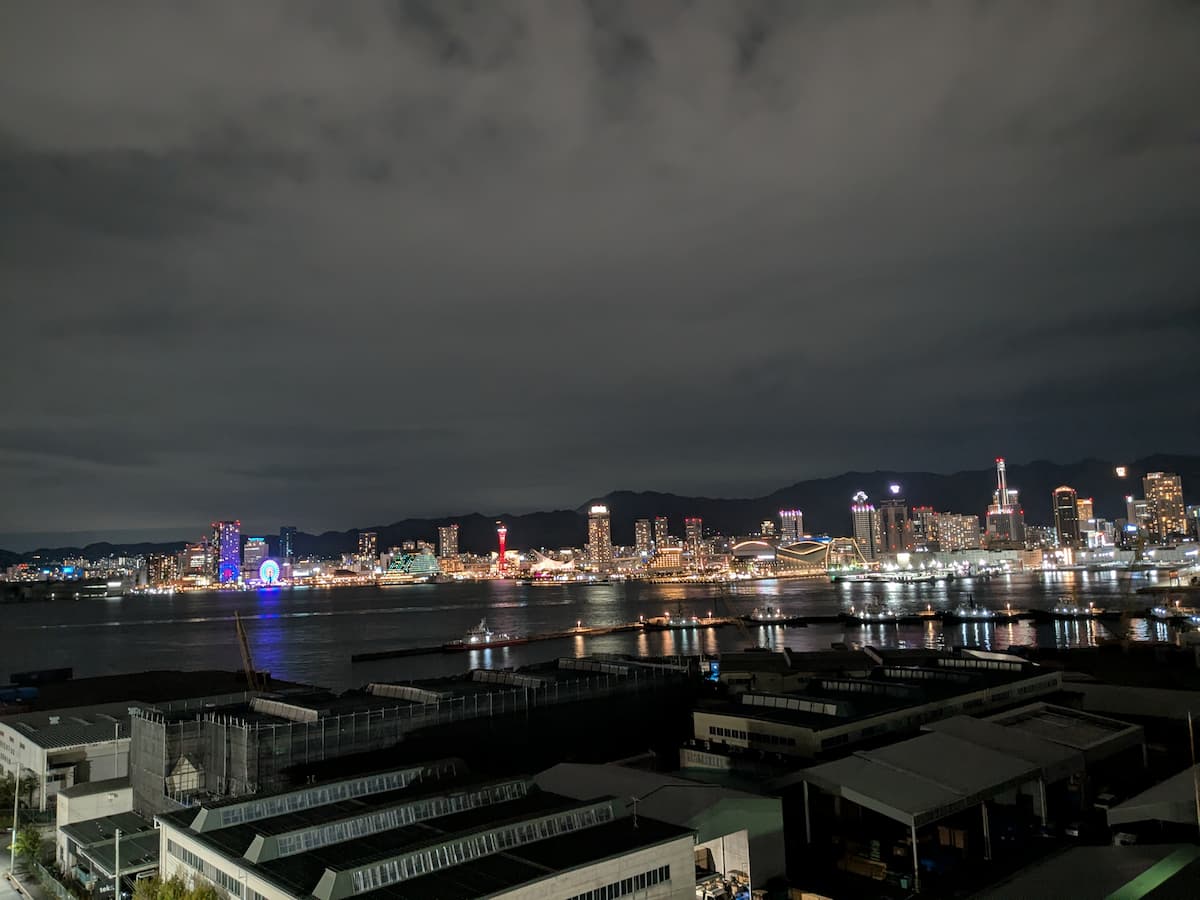 Night view of Kobe from the rooftop