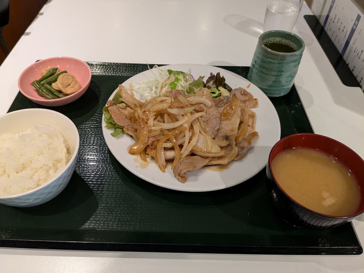 Pork ginger stir-fry set meal