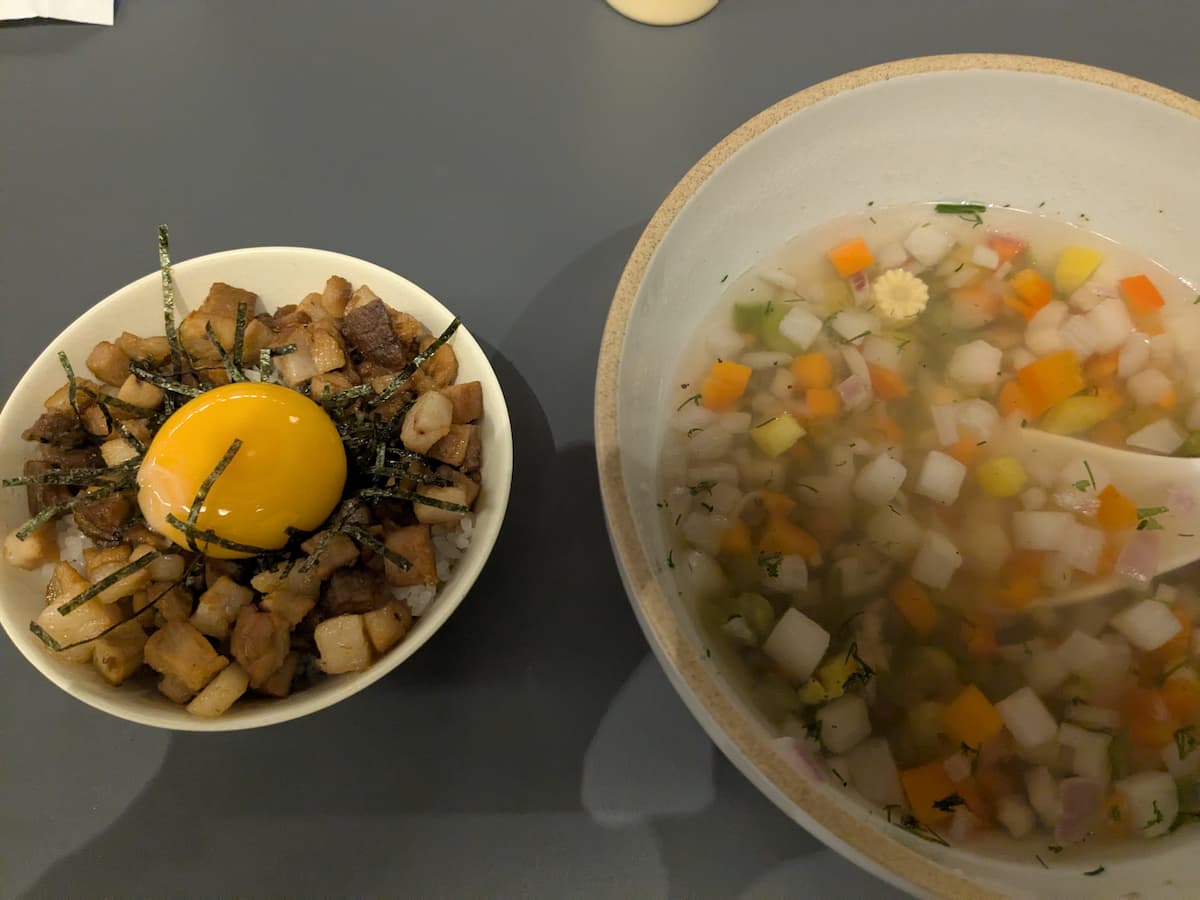 Homemade Roast Pork Bowl and Finnish-style Vegetable Soup