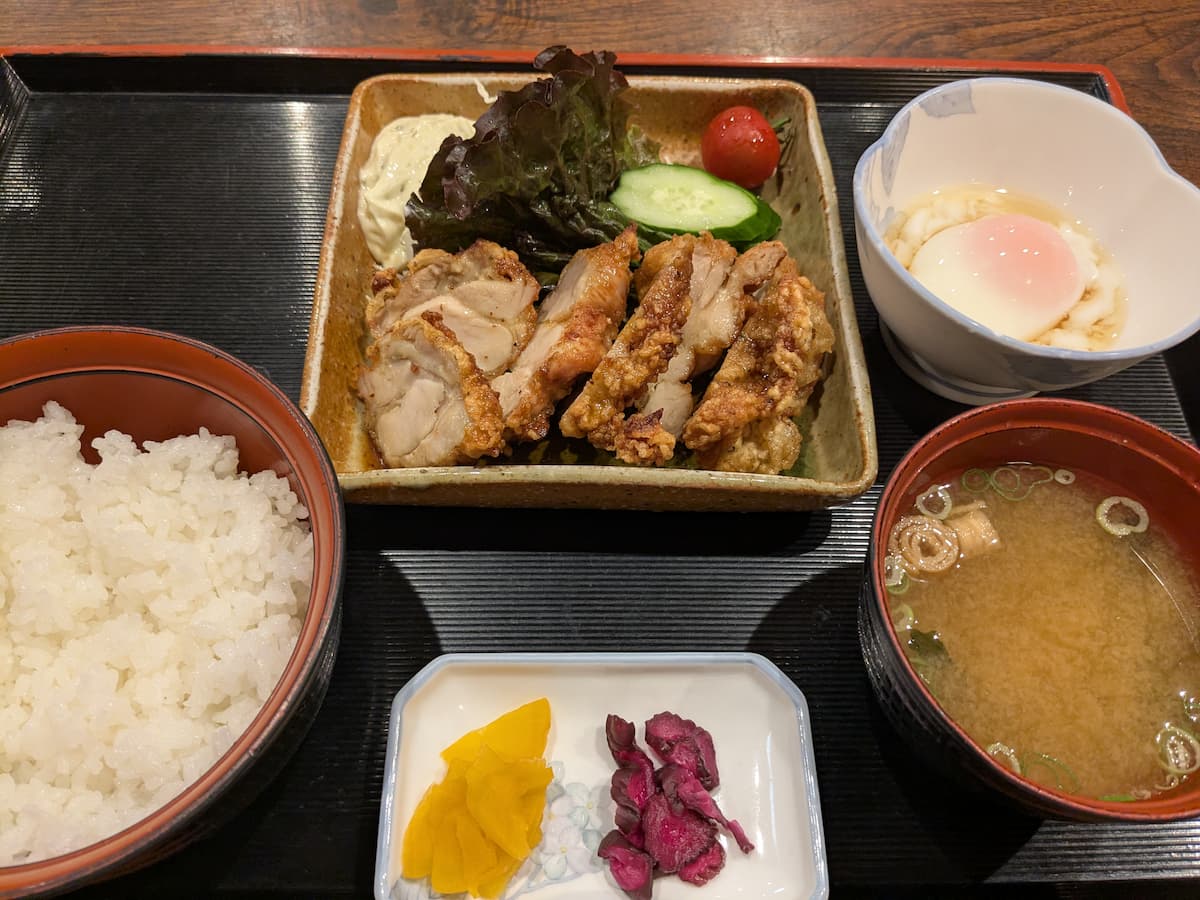 Post-sauna dinner: Chicken nanban set meal