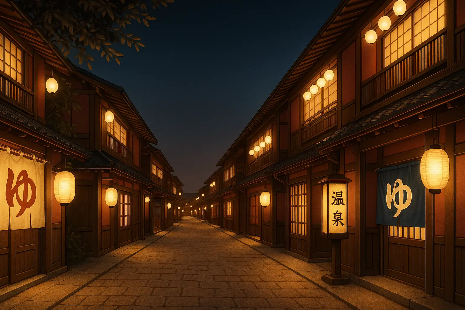 温泉街の風景